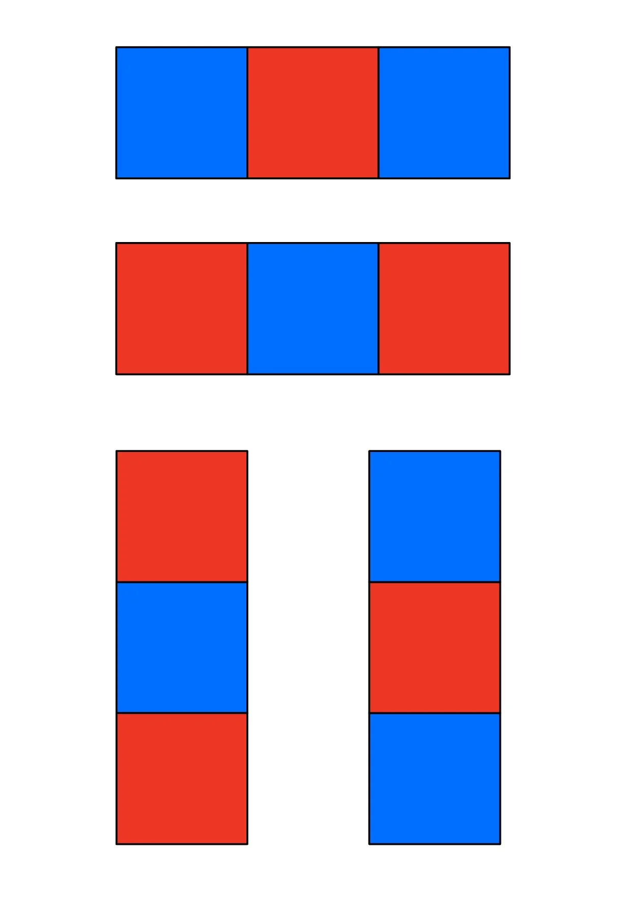 Four magic triominoes
