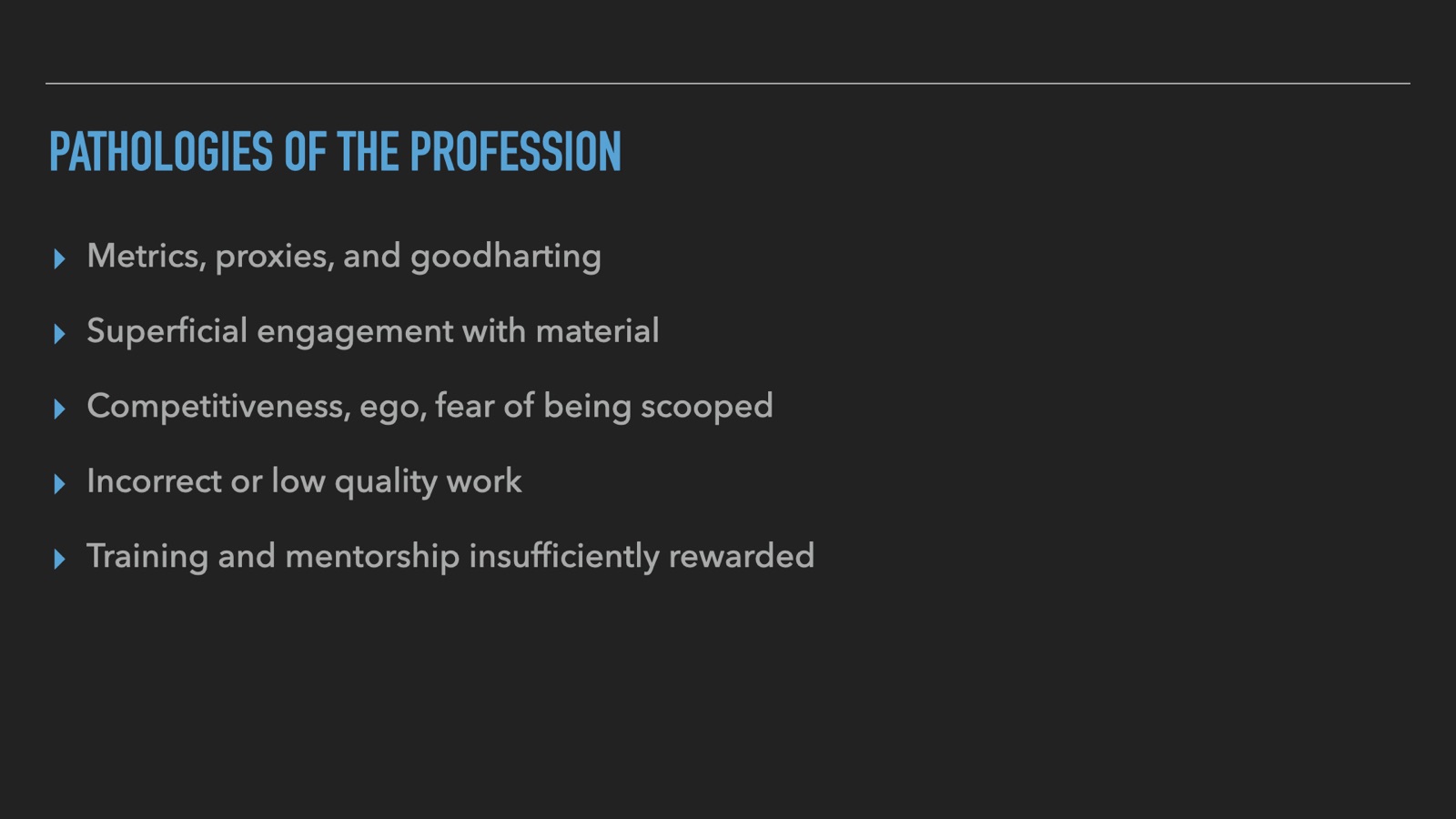 Existing flaws in the mathematical profession